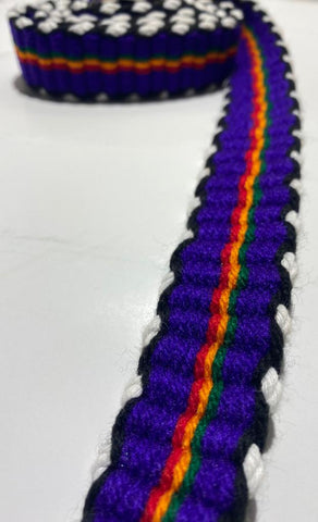 Rasta Purple RGG Belt White Trim