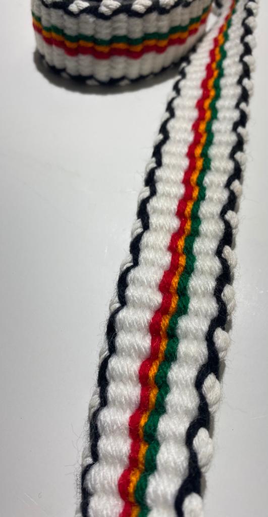 Rasta White RGG Belt Black Trim