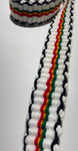 Rasta White RGG Belt Black Trim