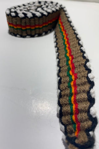 Rasta Tan RGG Belt White Trim