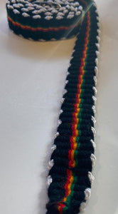 Rasta Black RGG Belt White Trim