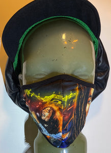 Bob Marley Full Design Mask - Adult ( Glow In the Dark)
