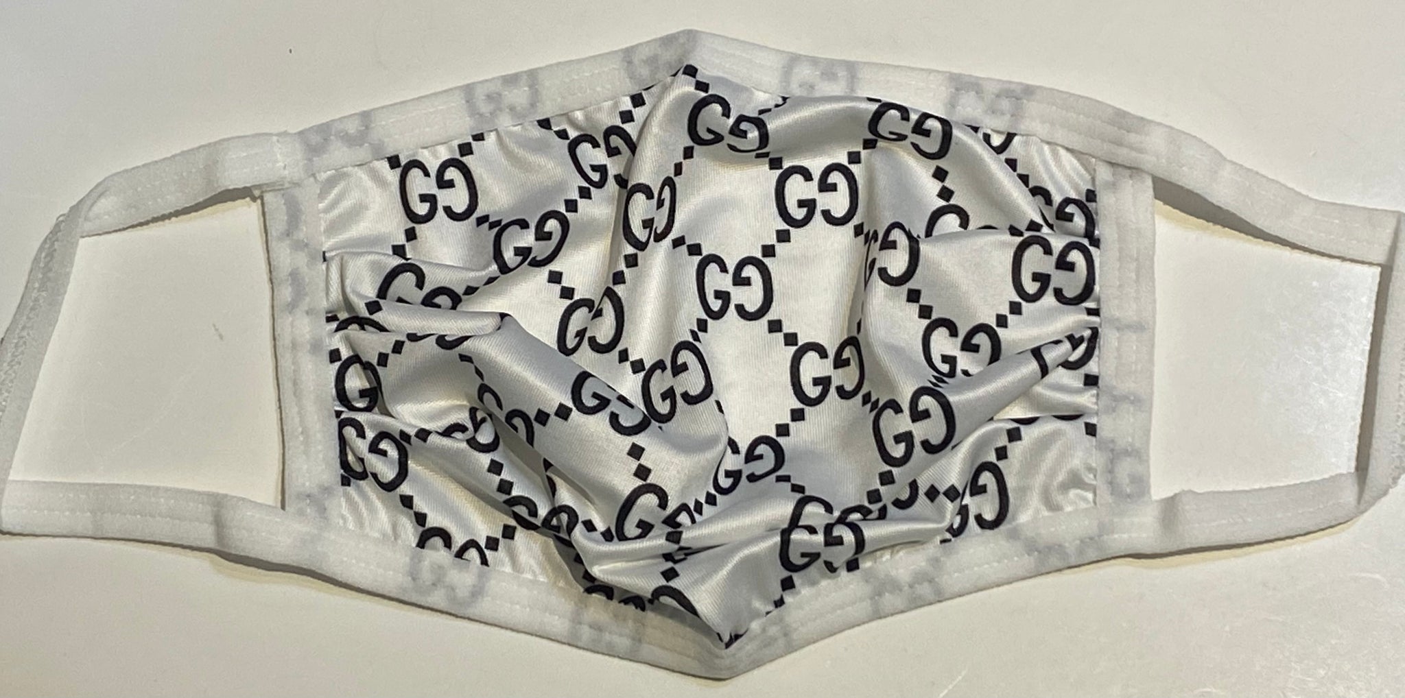 Adult Designer Mask ~ Gucci White with Black