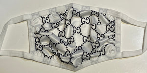 Adult Designer Mask ~ Gucci White with Black