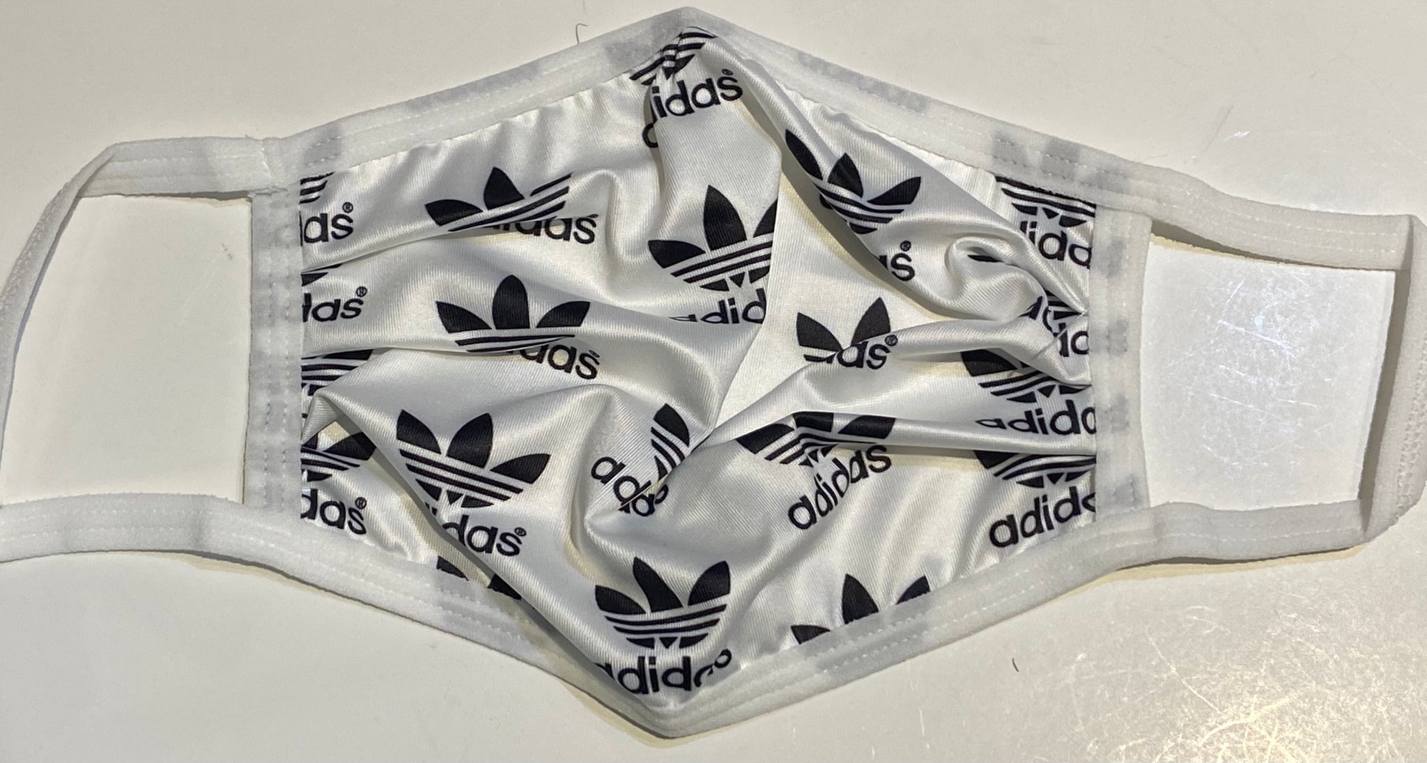 Adult Designer Mask  ~ Addidas White with Black