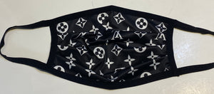 Adult Designer Mask  ~ Louis Vuitton Black with White