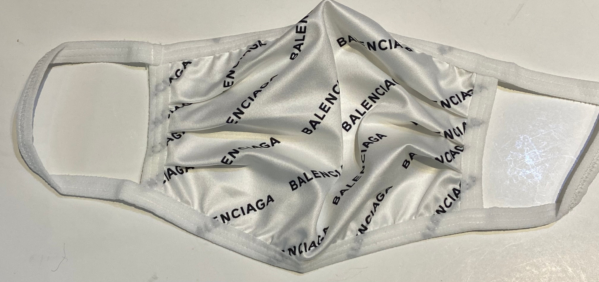 Adult Designer Mask ~ Balenciaga White with Black