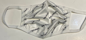 Adult Designer Mask ~ Balenciaga White with Black