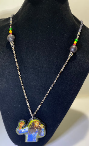 Bob Marley Necklace with RGG Bead details