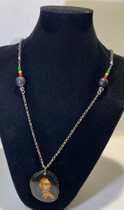 Bob Marley Necklace with RGG Bead details