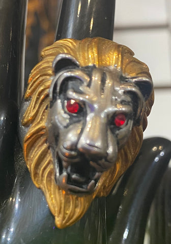 Mens Lion Ring (Red Eyes)
